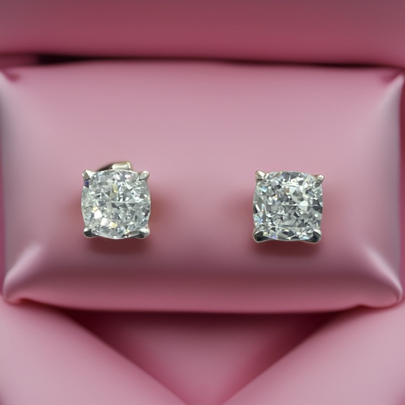 1 carat Lab Hybrid Earrings - Lab Diamond Earrings - Picture 5 of 5